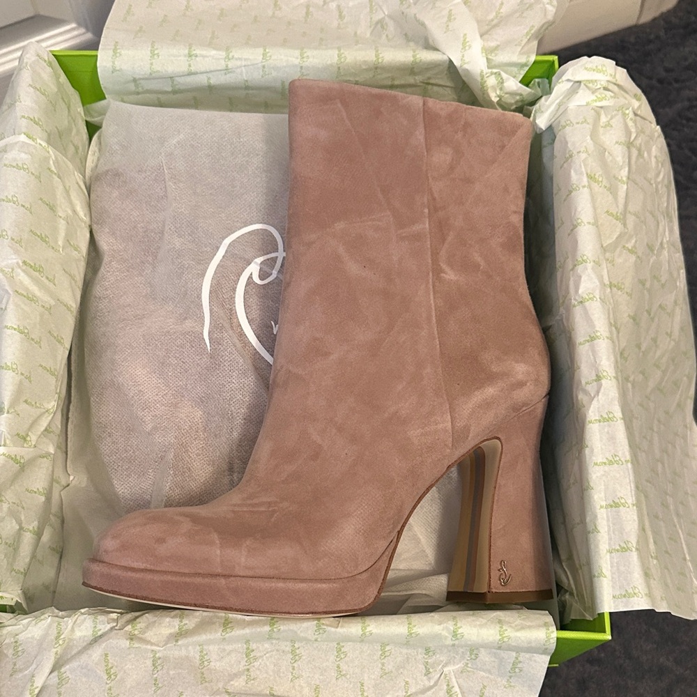 Sam Edelman Jaye Cashmere Suede Ankle Booties | Neutral | Size 9M - Picture 4 of 4